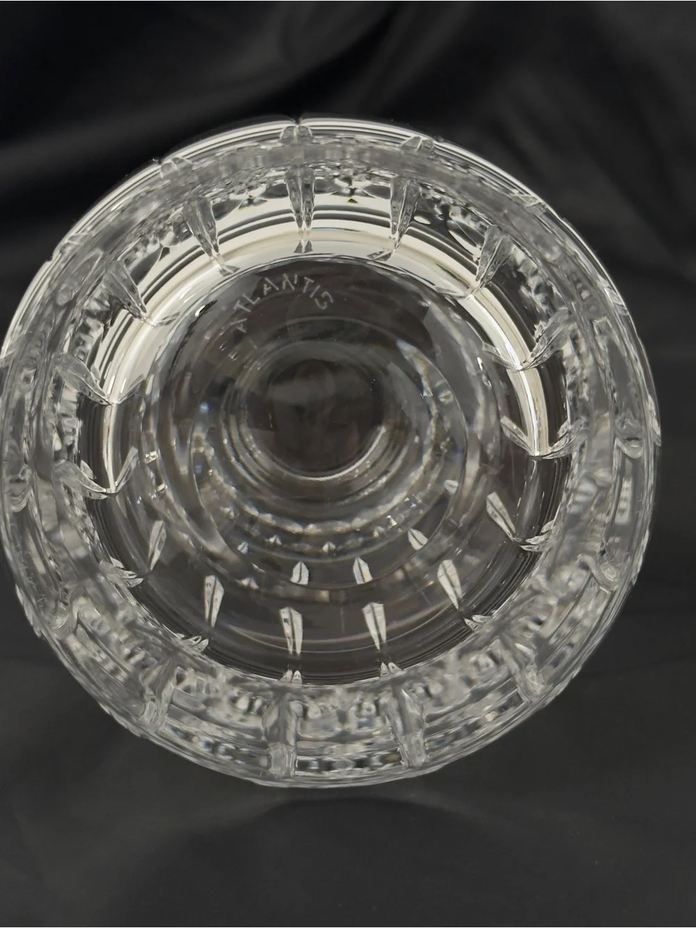 Vintage Atlantis “Omega Pattern” Crystal Vase or Carafe Hand Crafted in Portugal